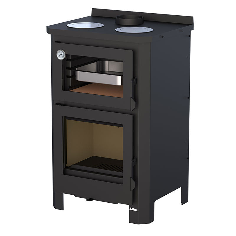 Poêle à bois avec four et plaque de cuisson Pramoda - 14 Kw