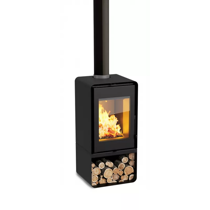 Poêle à bois Domino avec range bûche - 8,5 Kw