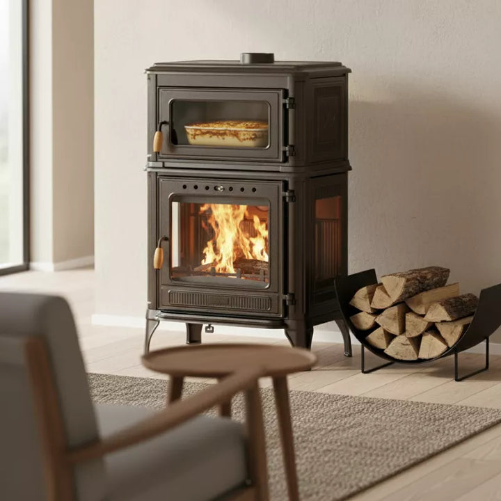 Poêle à bois avec four Granite - 11 Kw